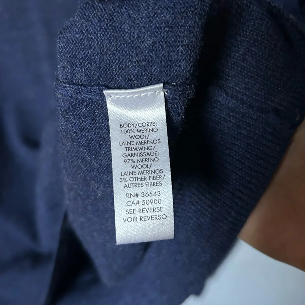 Calvin Klein Men's Blue Merino Wool Crewneck Sweater - Picture 4 of 8